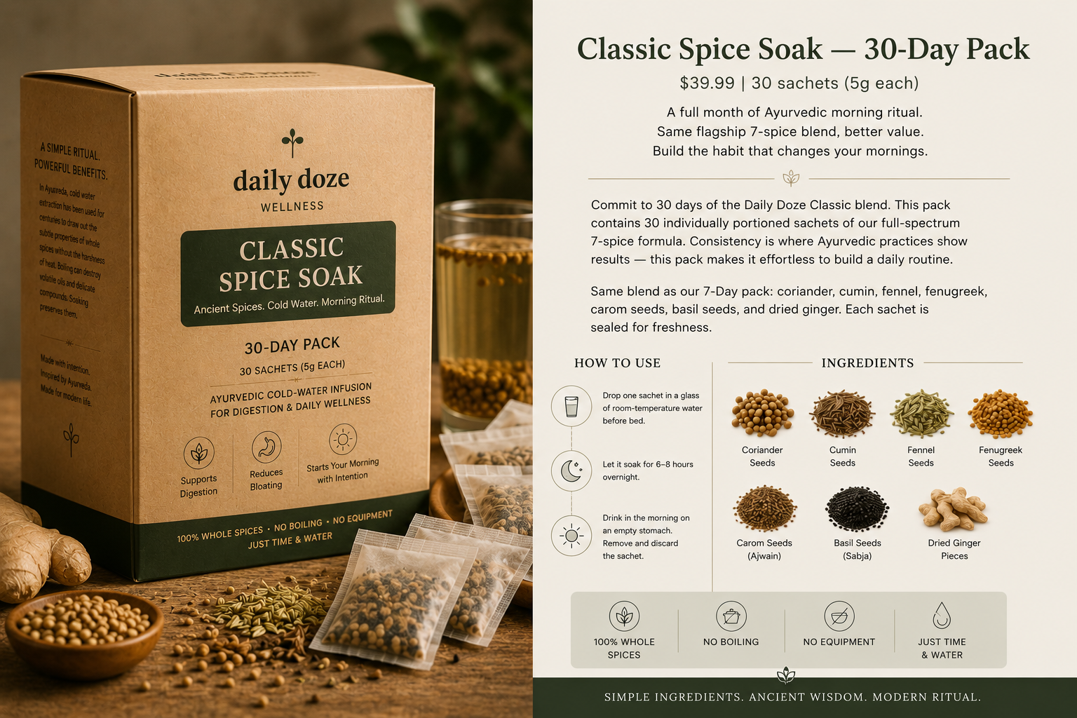 Daily Doze Classic Spice Soak — 30-Day Pack