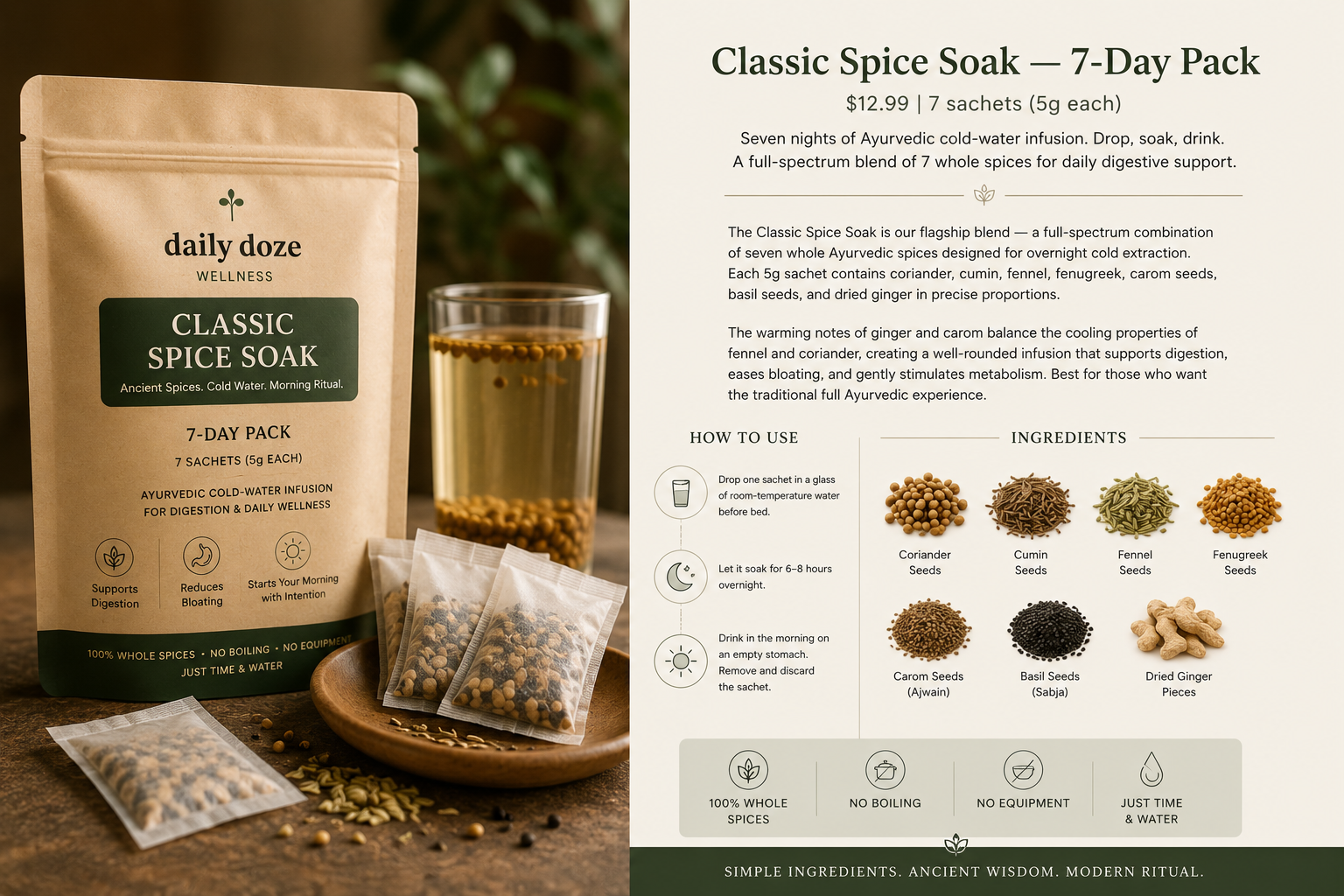 Daily Doze Classic Spice Soak — 7-Day Trial Pack