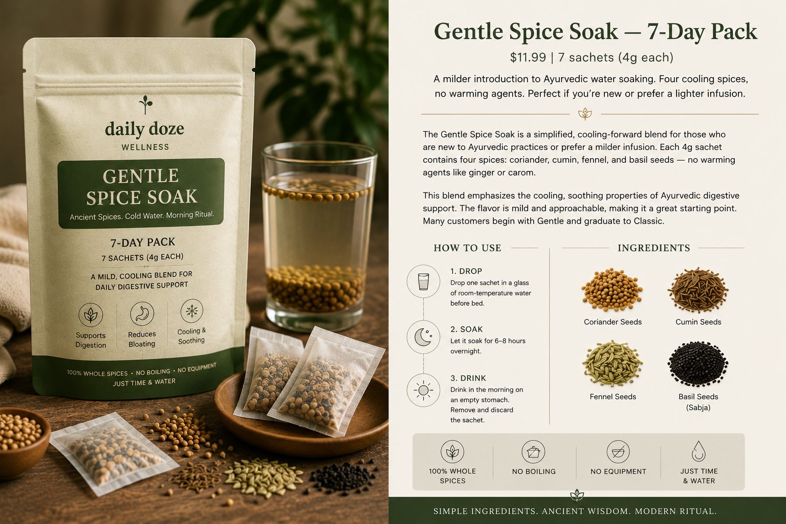 Daily Doze Gentle Spice Soak - 7-Day Trial Pack